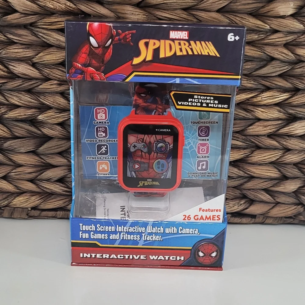 Marvel Spiderman NIB Kids Red Touch Screen Interactive Smart Watch 42mm Ages 6+